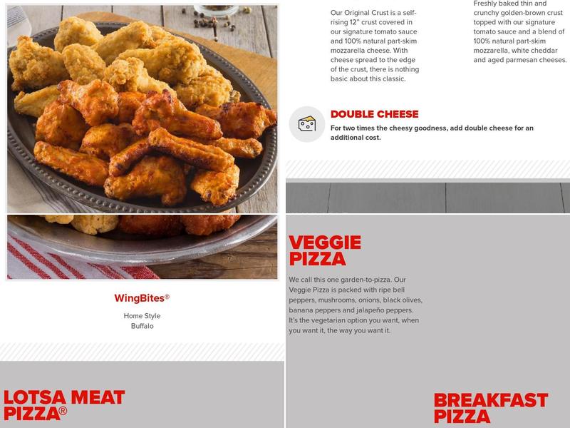 Hunt Brothers Pizza Menu