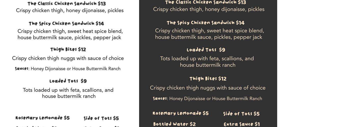 Thigh Guy Menu