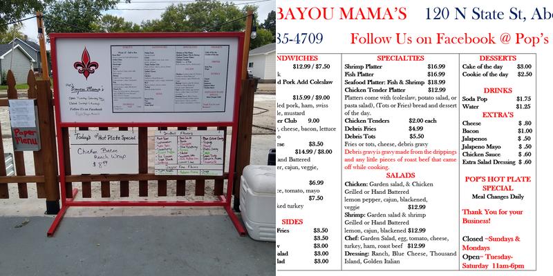 Pop'sBayou Mama's Menu