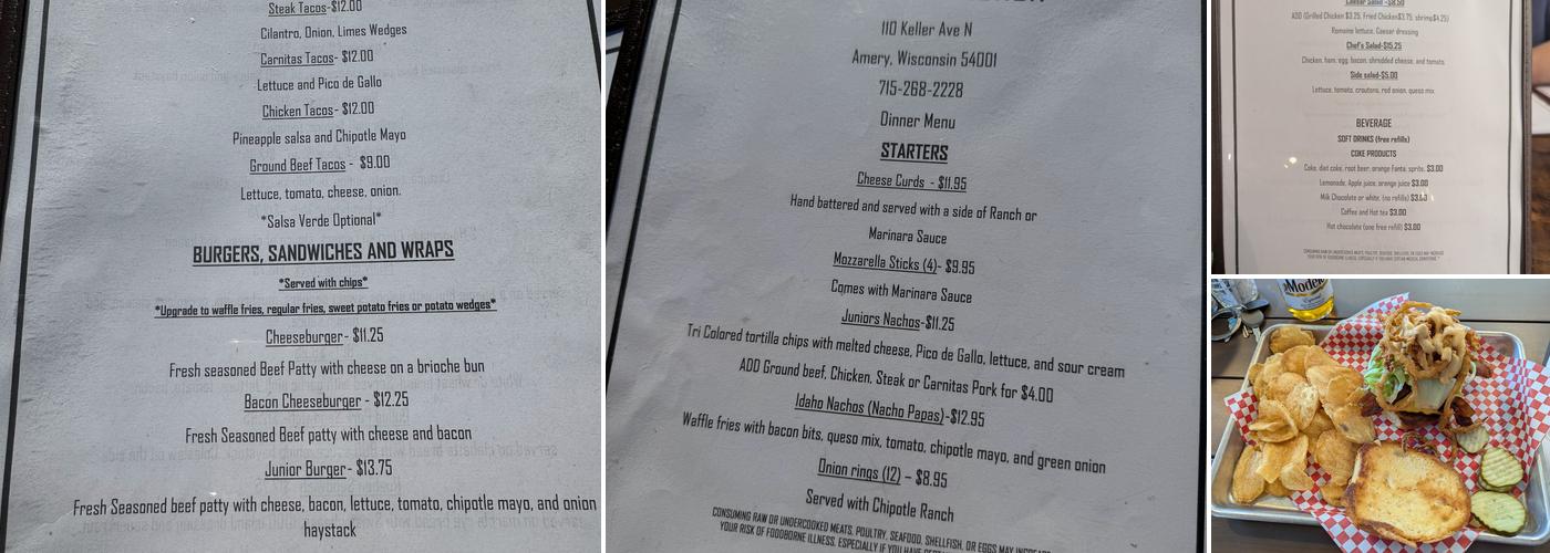 Junior's Kitchen Menu