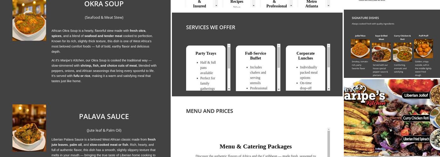 Its Maripe's Kitchen Menu