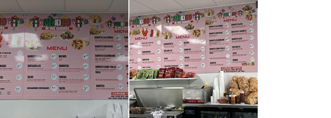 Mexico de Mis Sabores Menu