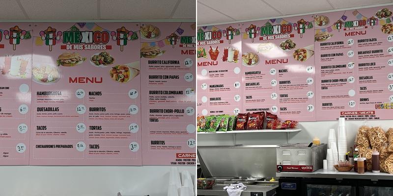 Mexico de Mis Sabores Menu