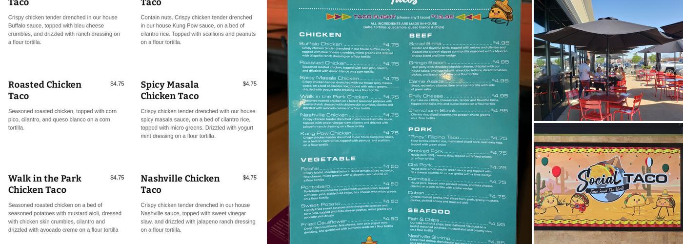 Social Taco Menu