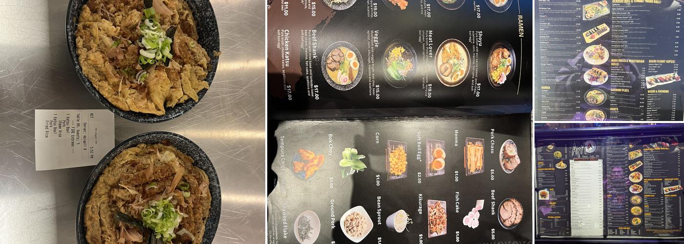 Arita Ramen & Sushi Menu