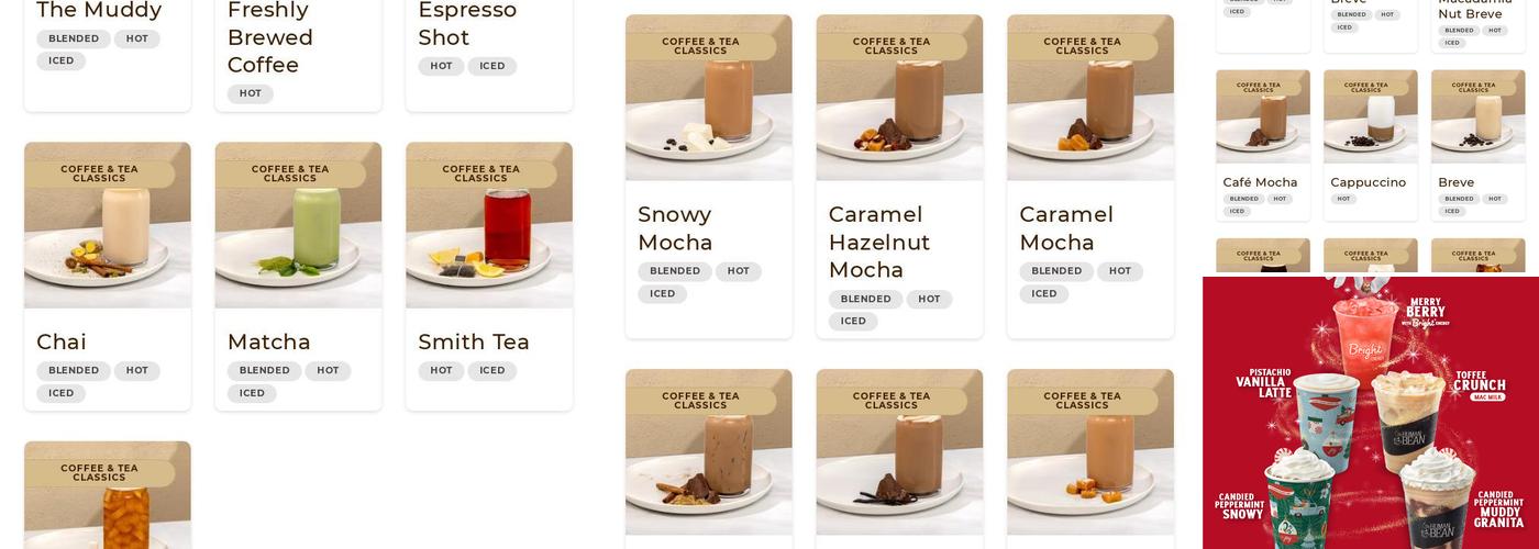 The Human Bean Menu