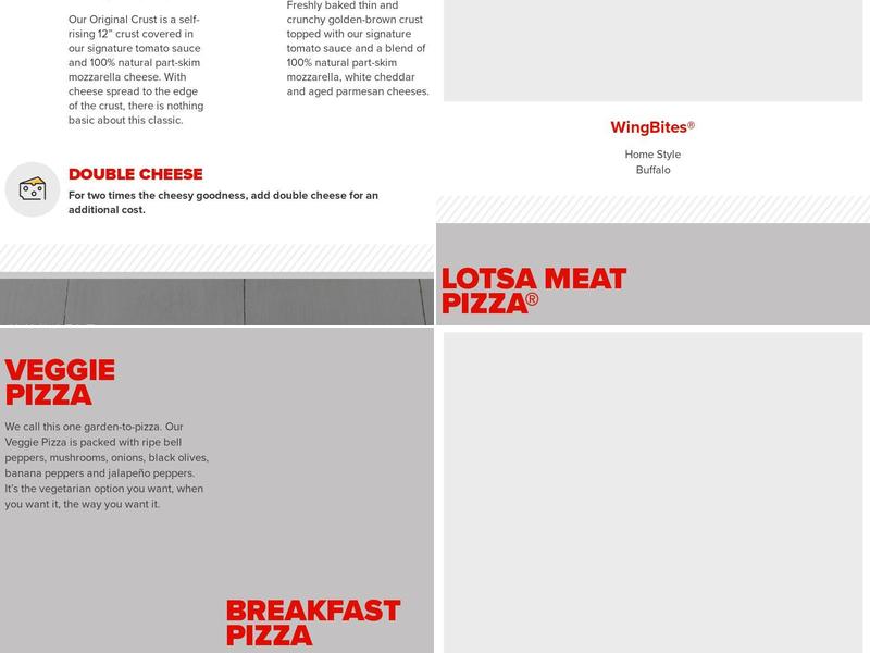 Hunt Brothers Pizza Menu