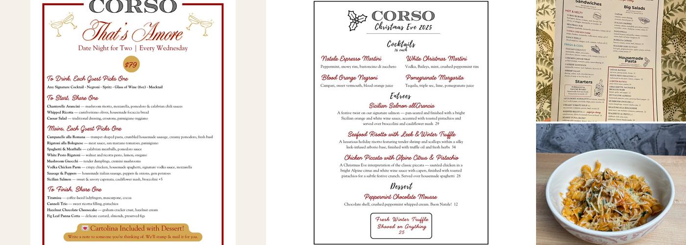 Corso Italian Menu