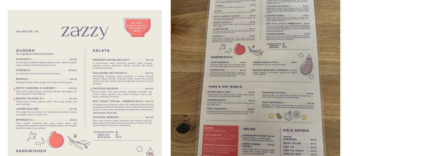 Zazzy Menu