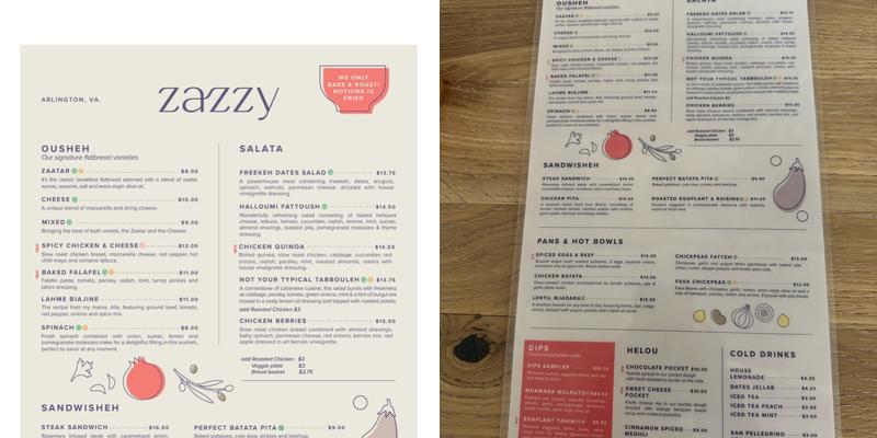 Zazzy Menu