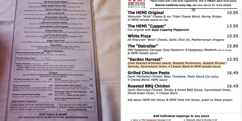 HEMI pizza-Rockville Menu
