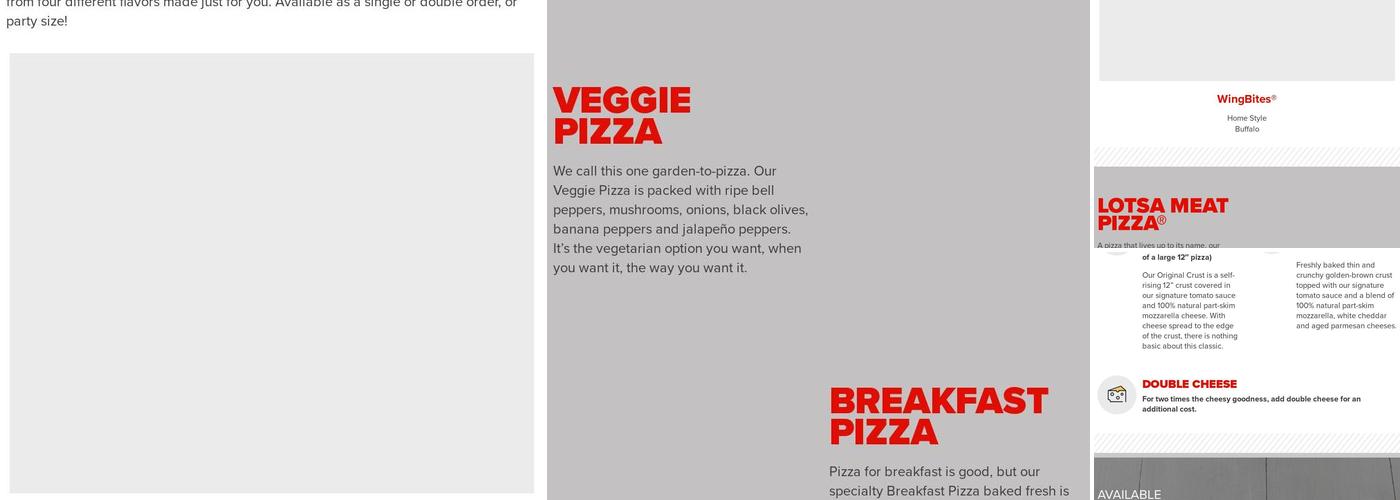 Hunt Brothers Pizza Menu