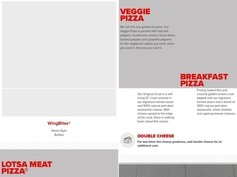 Hunt Brothers Pizza Menu