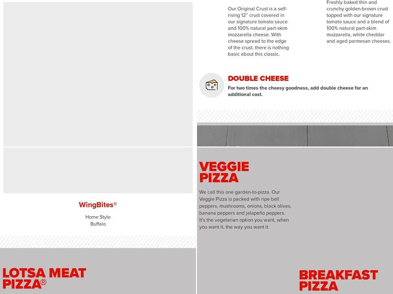 Hunt Brothers Pizza Menu