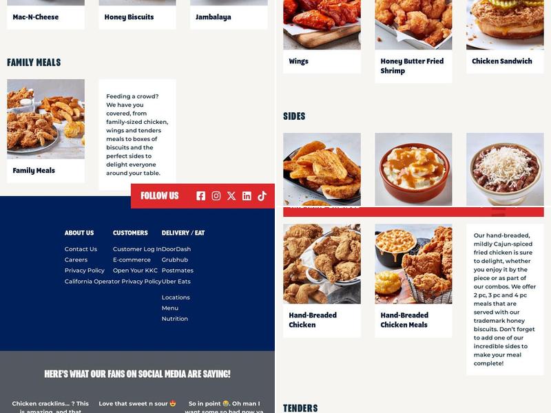 Krispy Krunchy Chicken Menu