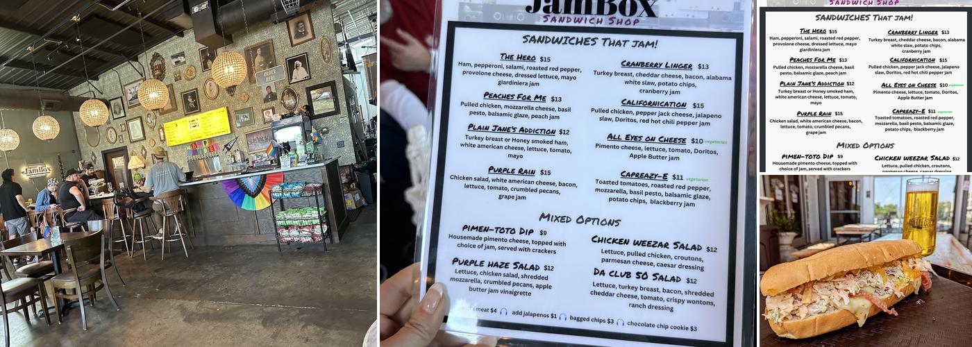 JamBox Sandwich Shop Menu