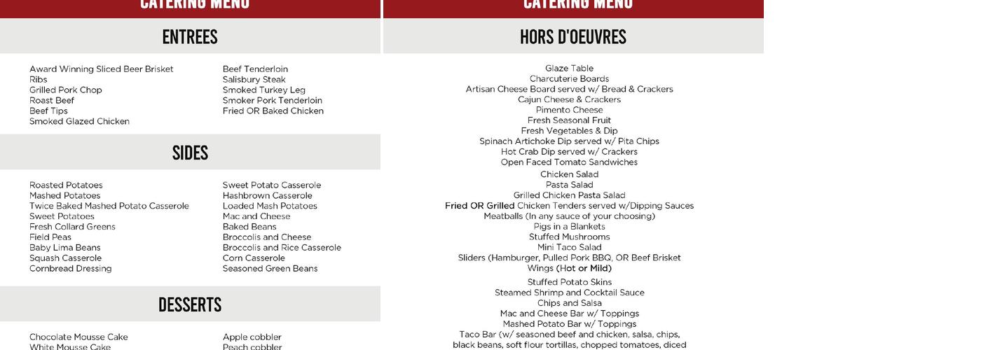 UncleE'sBBQ LLC Menu