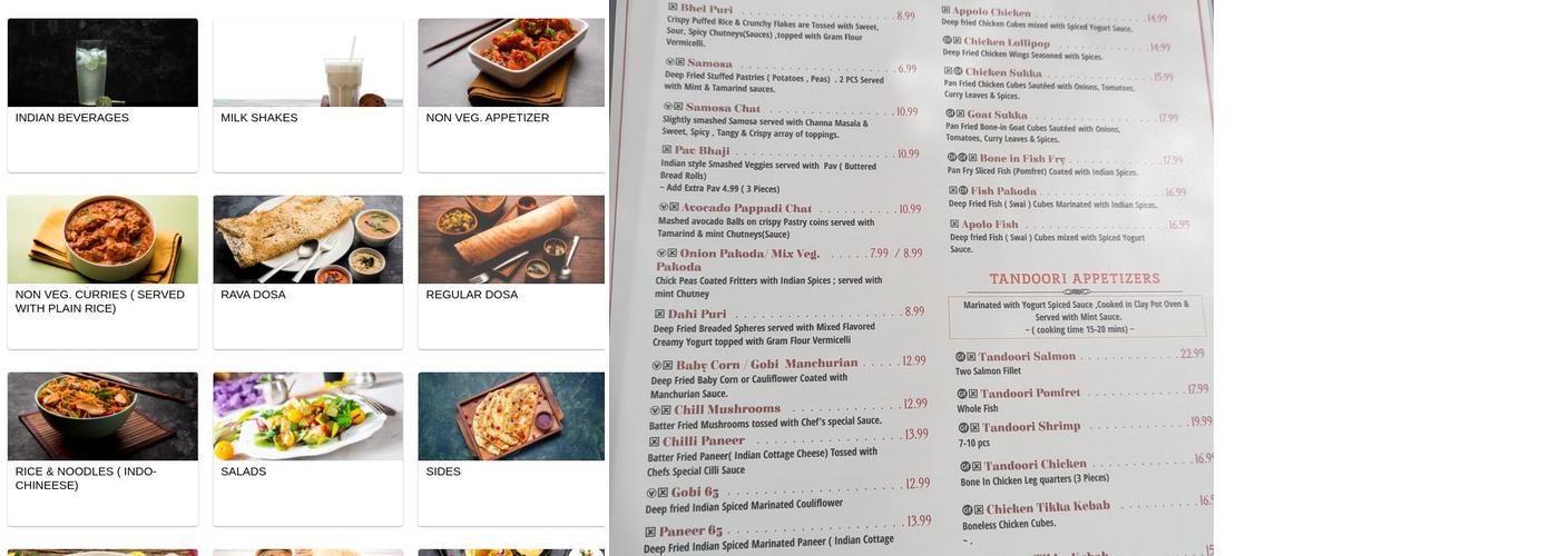 Mr Dosa Folsom Menu