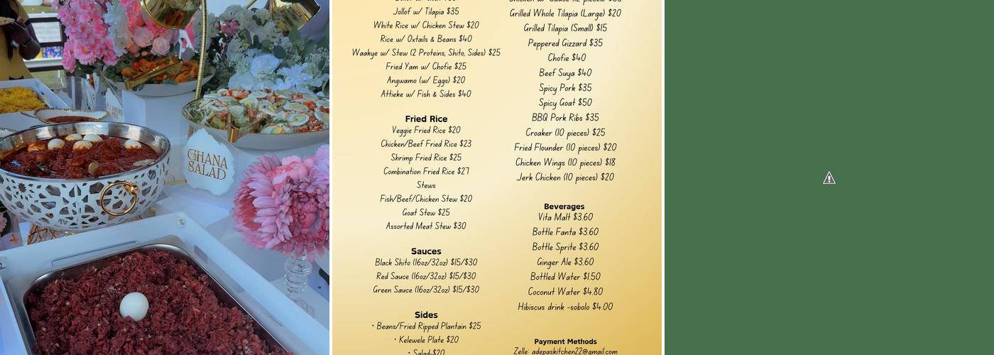 Adepa's Kitchen Menu