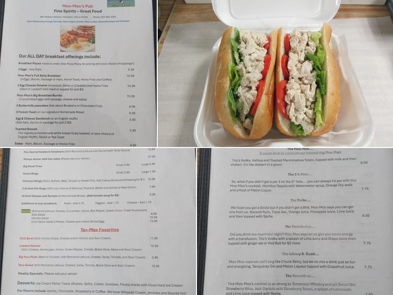 Moo-Moo's Pub Menu