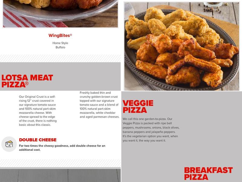 Hunt Brothers Pizza Menu