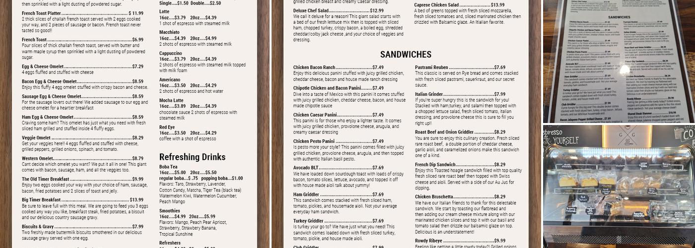 Griddle & Grind Menu