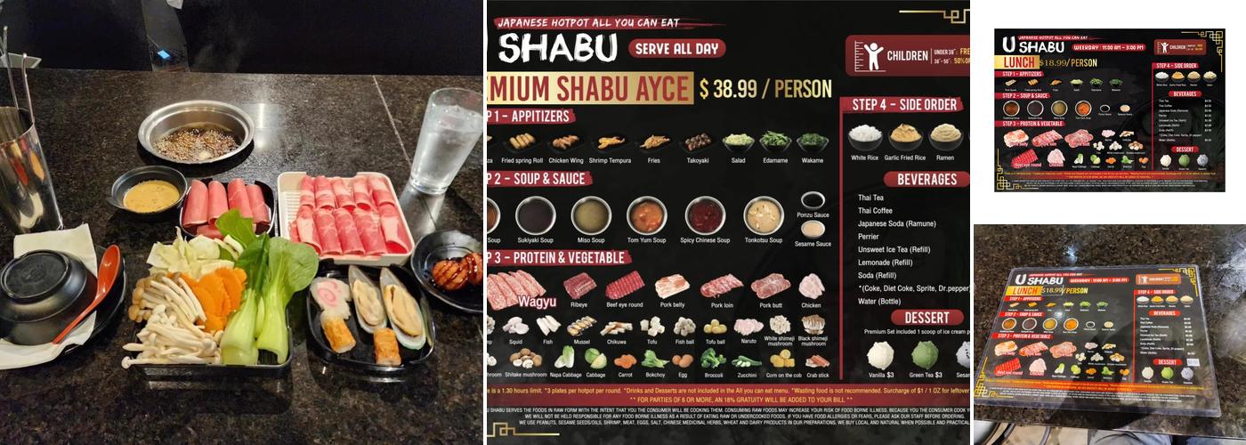 U SHABU Menu