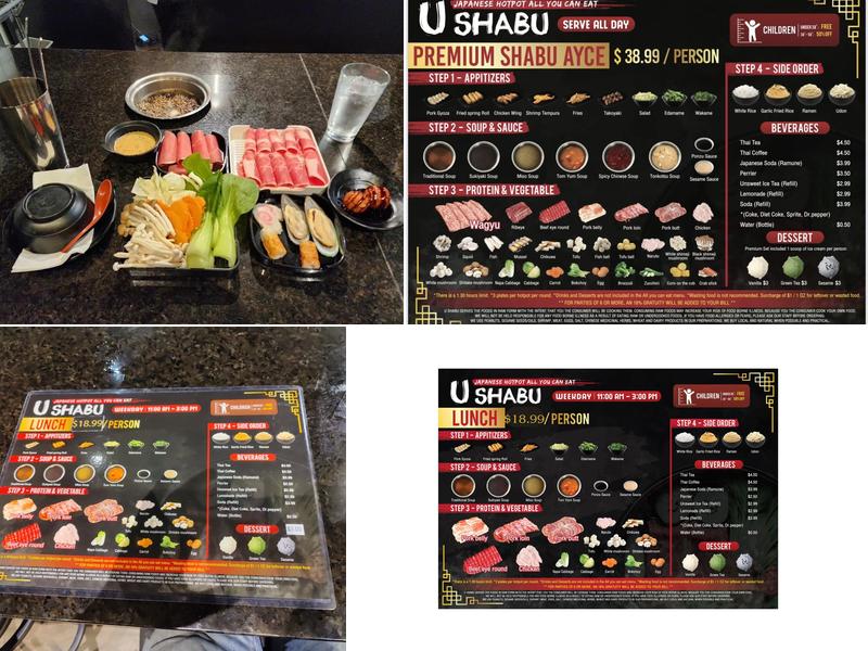 U SHABU Menu