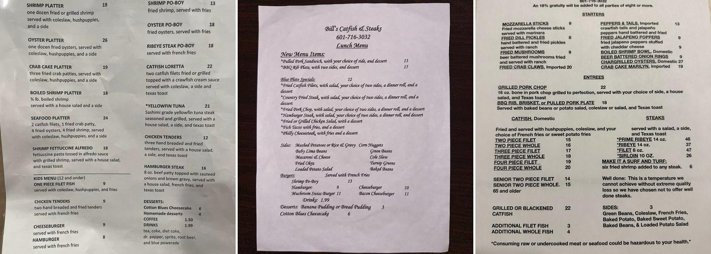 Catfish Kitchen Menu