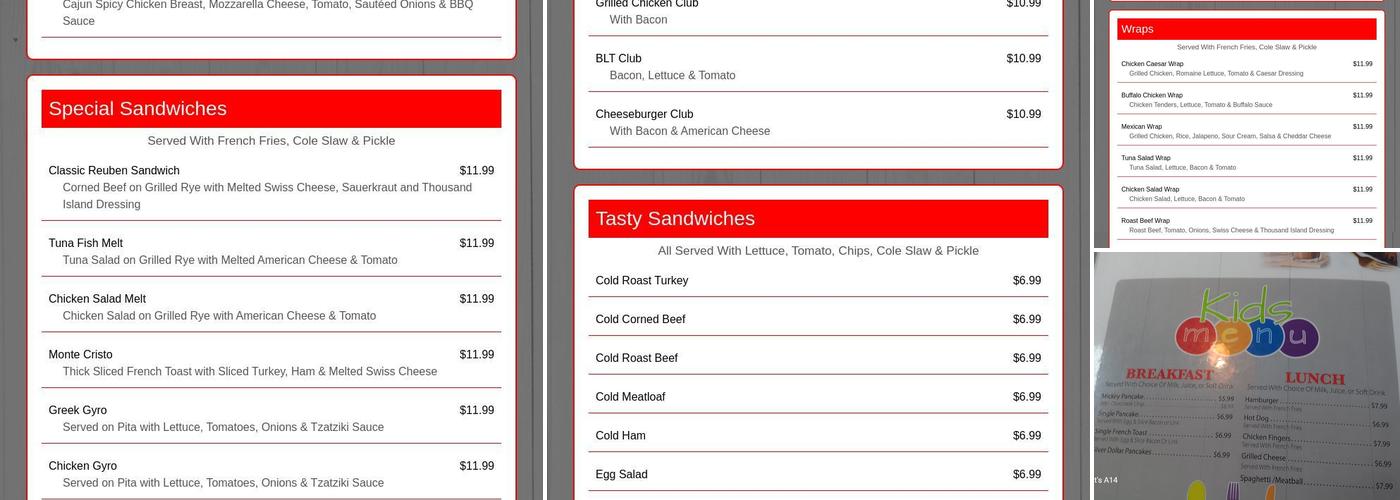 Trindle Family Restaurant Menu