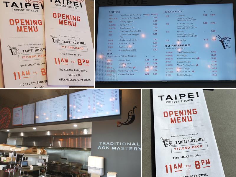 Taipei Chinese Kitchen Menu