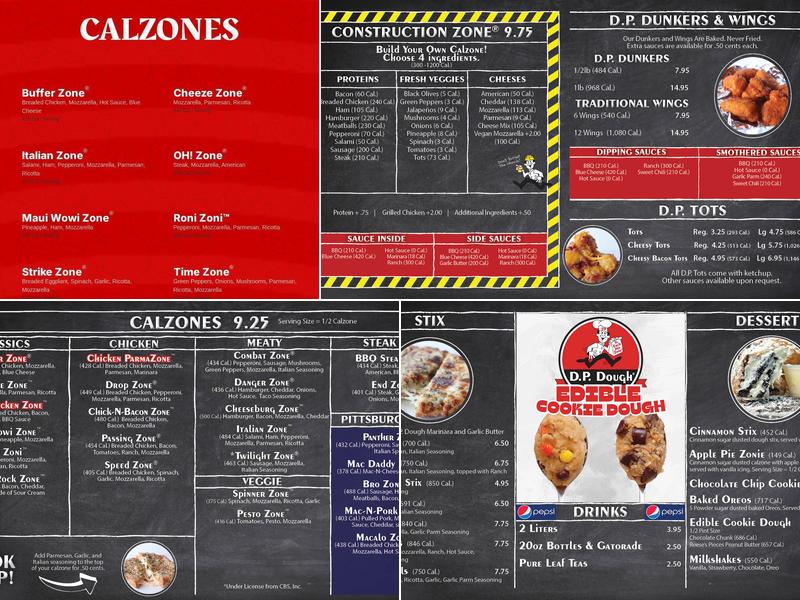 D.P. Dough Menu