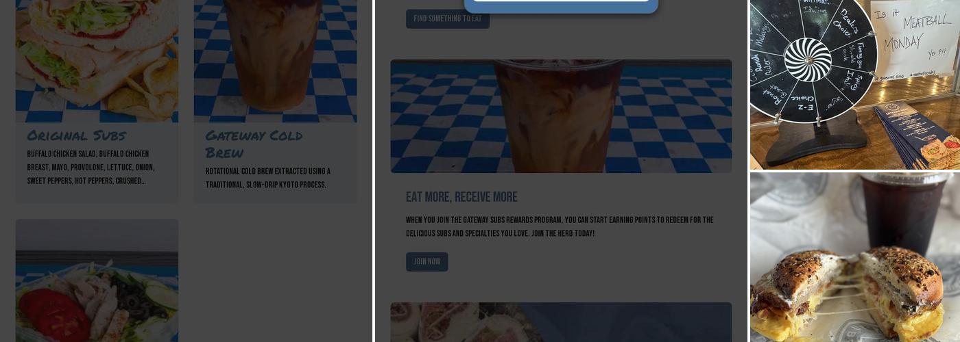 Gateway Subs Menu