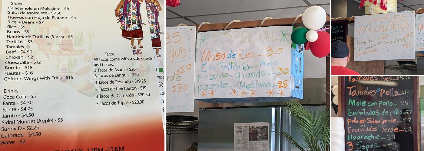 Salsa Oaxaqueña Menu