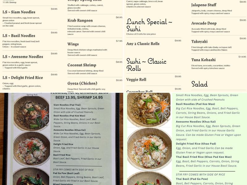 Sushi Delight & Bowl Menu