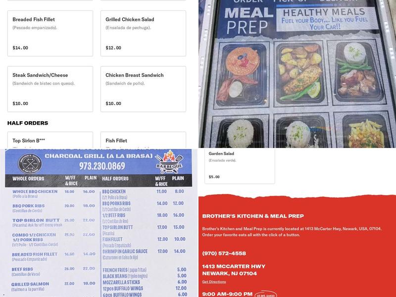 Brother's Kitchen and Meal Prep Menu