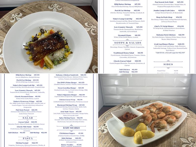 Makos Marina Bar & Grill Menu