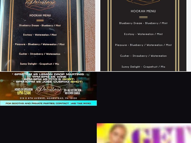 Privilege Restaurant & Hookah Lounge Menu