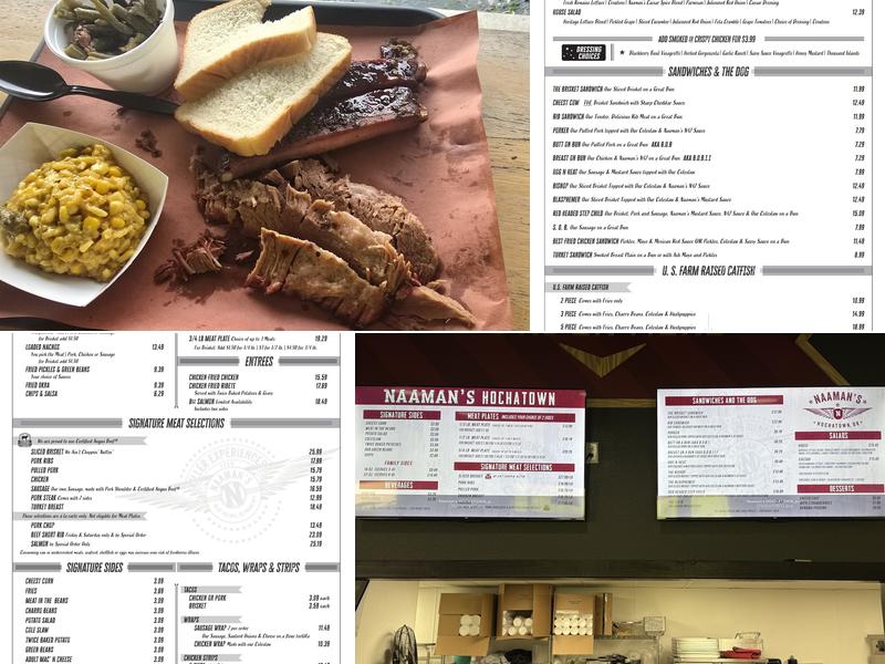 Naaman's bbq of Hochatown Menu