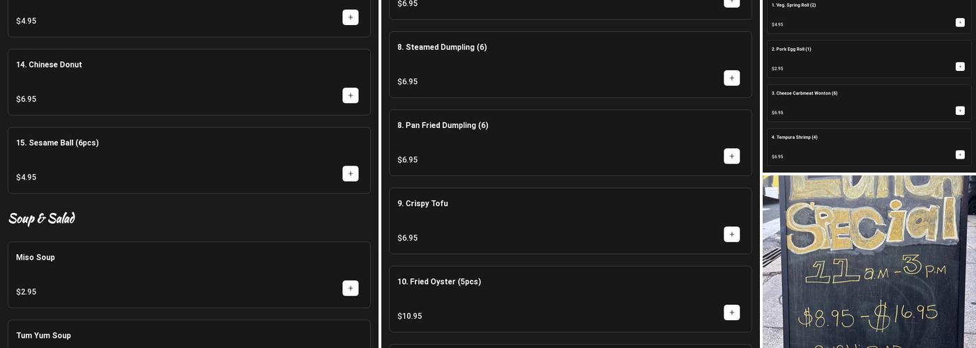 New Asian Taste sushi & Ramen Noodles Menu