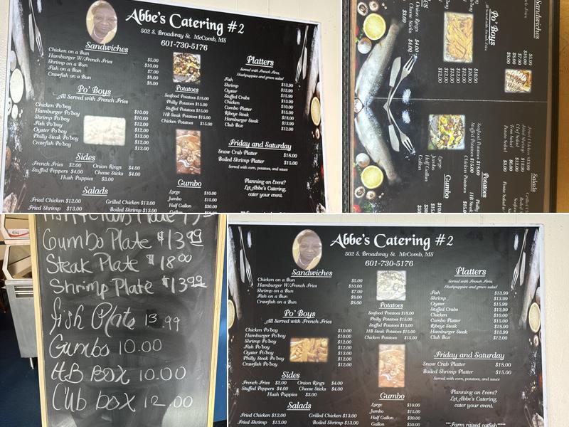 Abbe's Catering #2 Menu