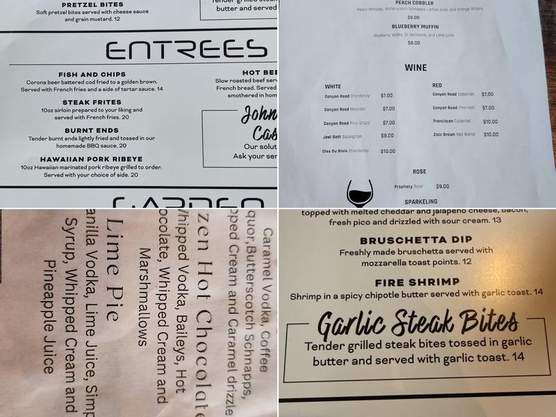 Urban Taproom and Grille Menu