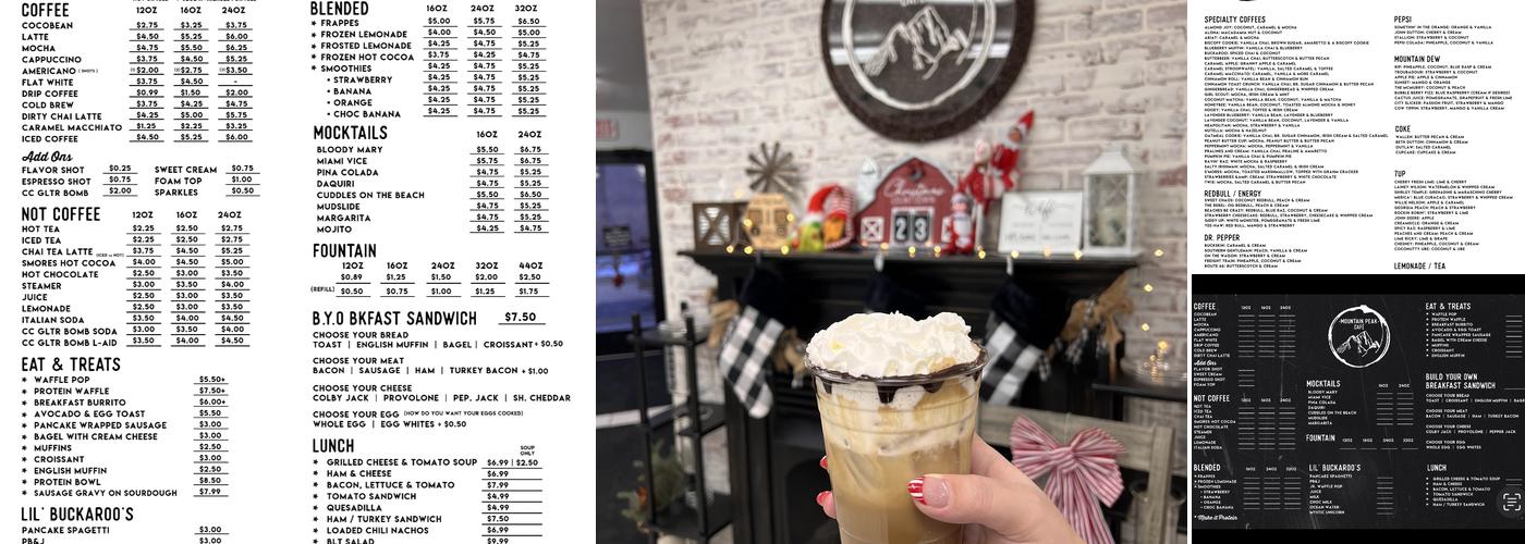 Mountain Peak Cafe Menu