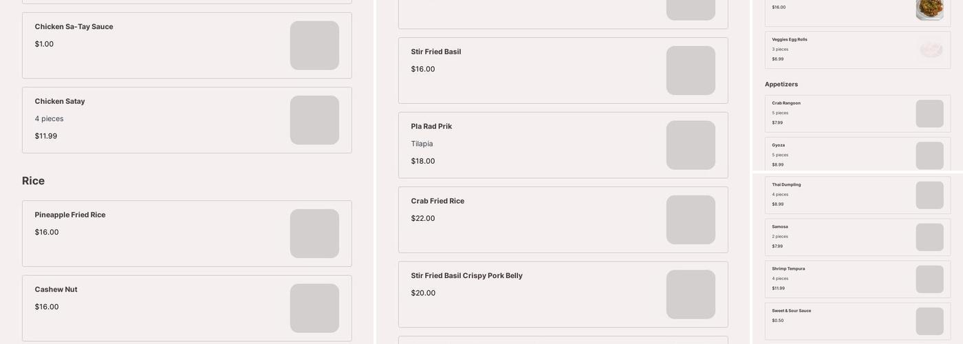 Thai Tasty Williston ND Menu