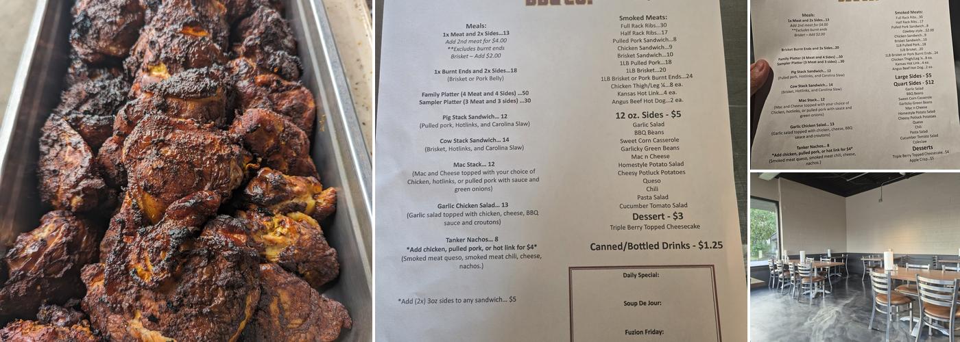 Tanker BBQ Co. Menu