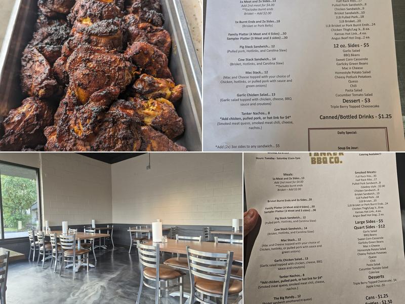 Tanker BBQ Co. Menu