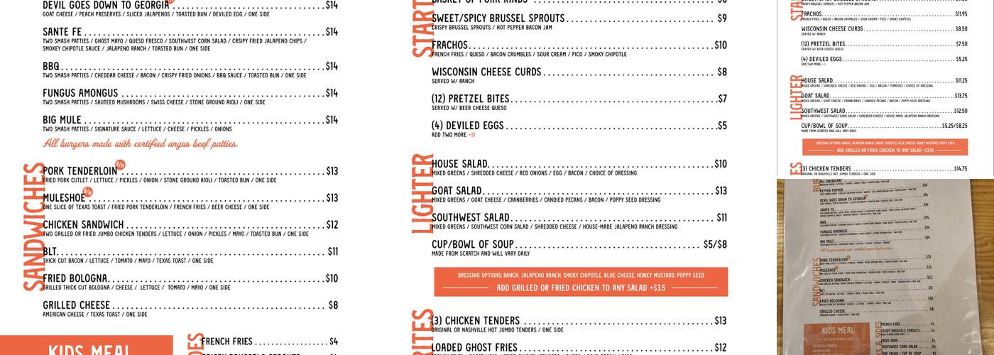 Eighth & Main Burger Co. Menu