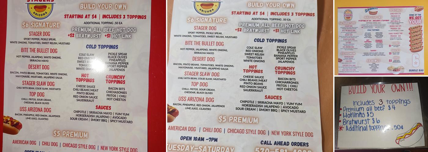 Stagers Menu
