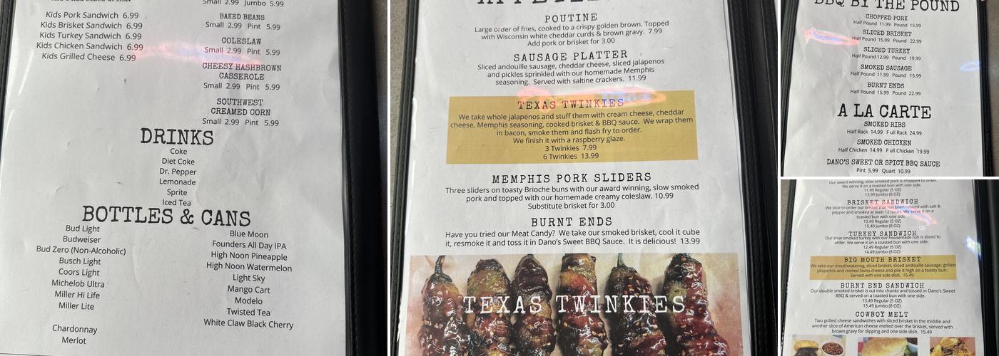 BBQ136 Menu