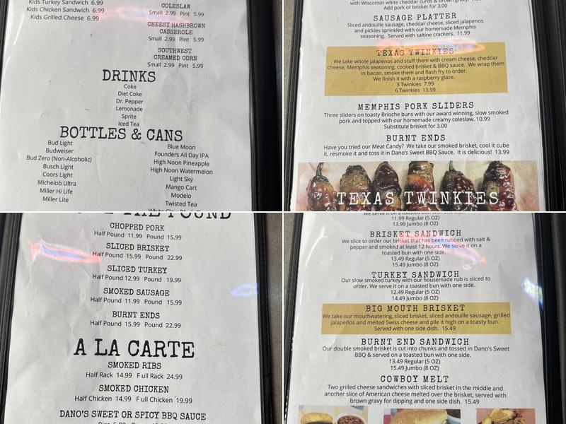 BBQ136 Menu